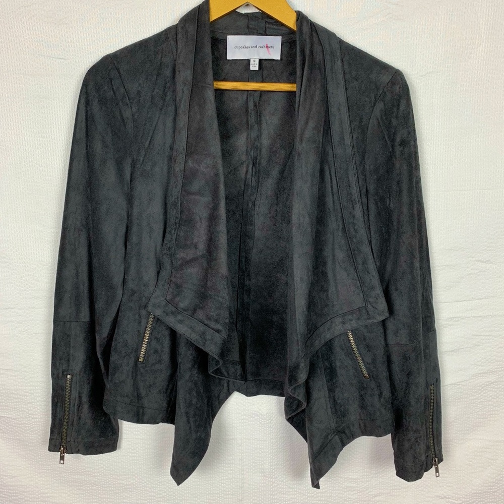 Cupcakes and Cashmere | Faux Suede Draped Jacket